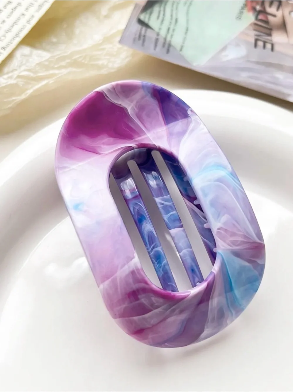 Marble  Oval Hair Claw Clip PICK 1